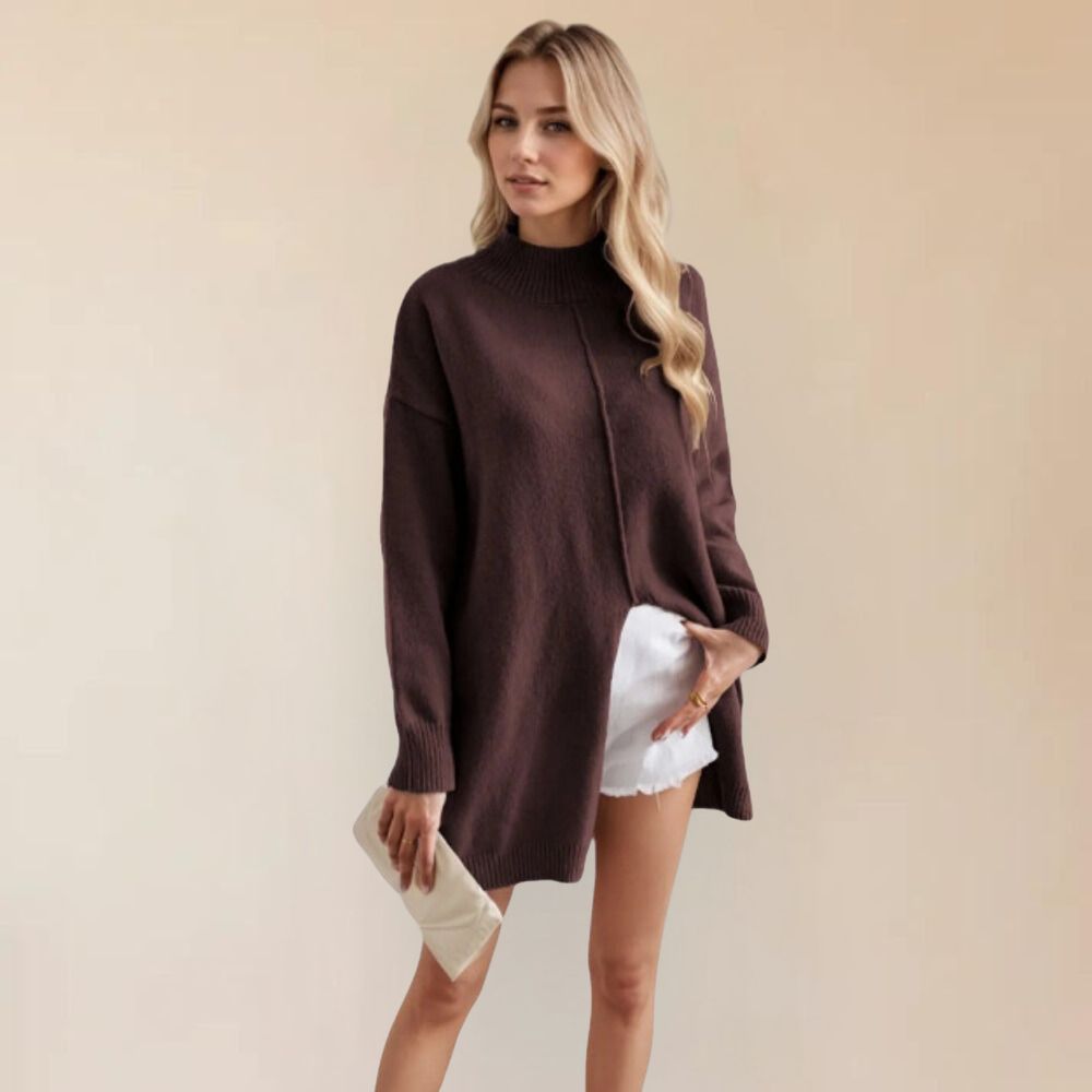 oversized knit turtleneck sweater