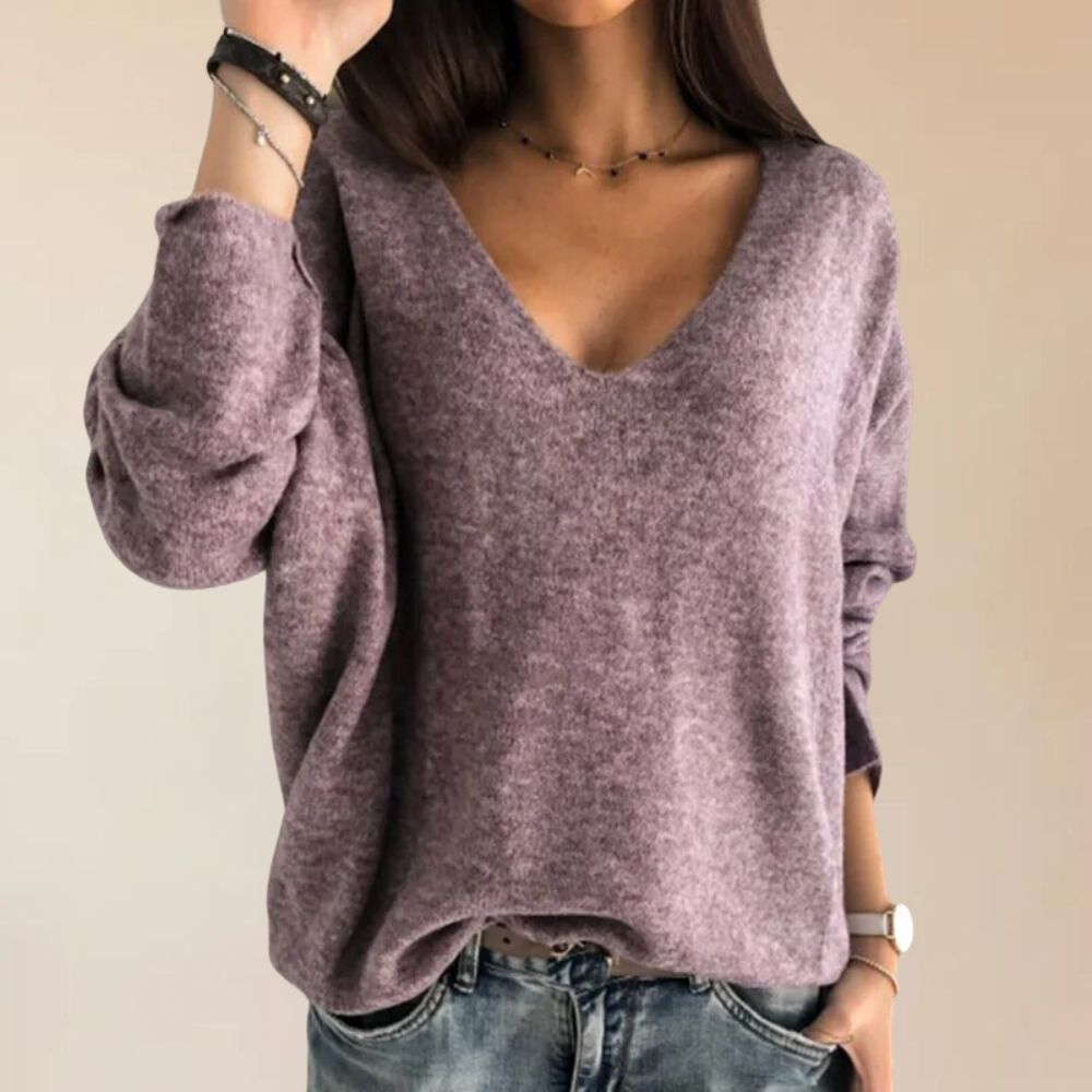 Elegante Strickpullover mit V-Ausschnitt