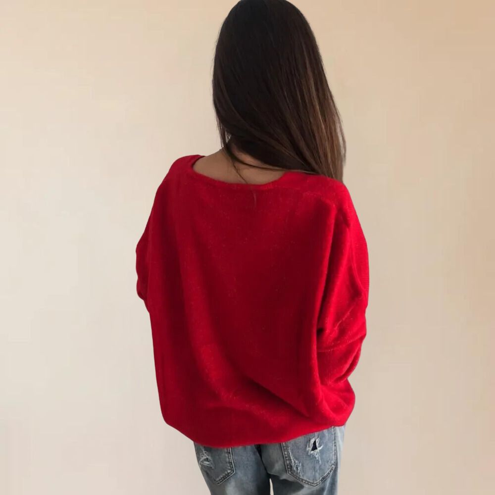 Elegant knitted sweaters with V-neck